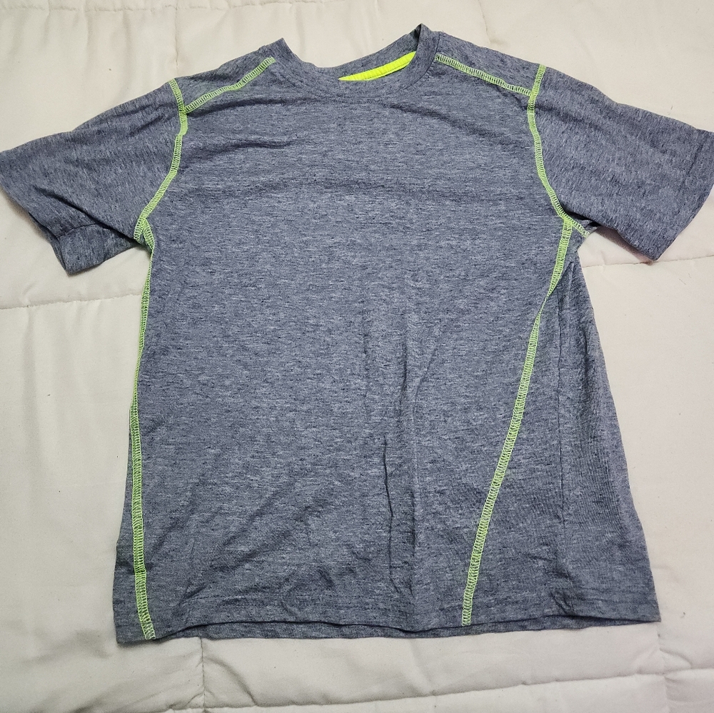 Gray T-Shirt with Neon Green Accents